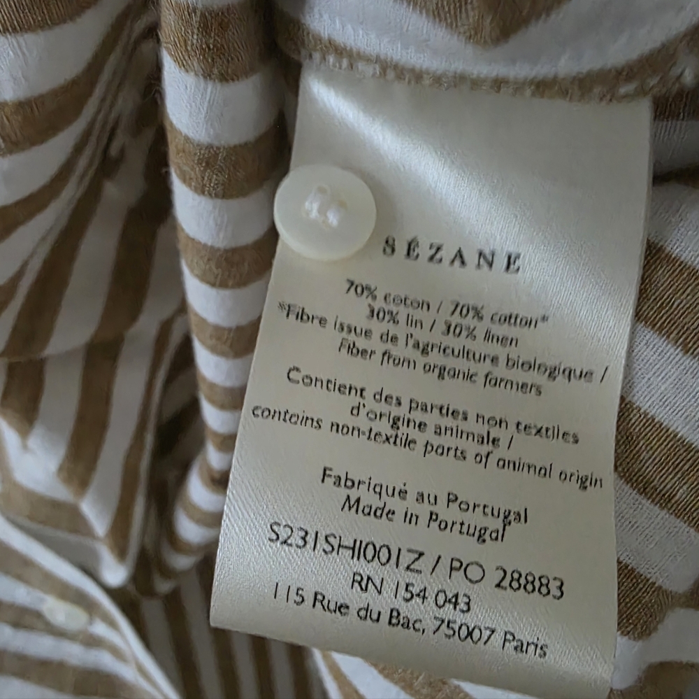 Sezane Tomboy Striped Shirt 36 NWT - Picture 6 of 7